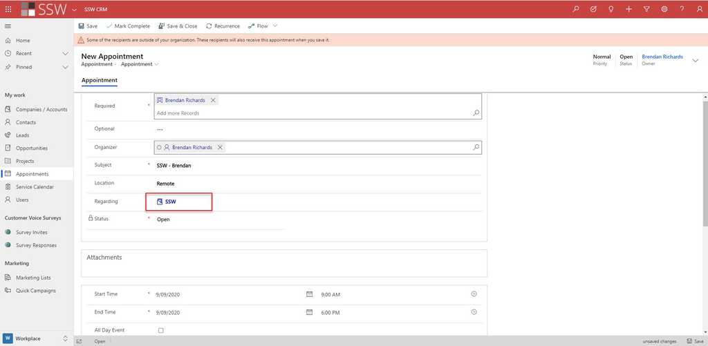 Dynamics Appointment