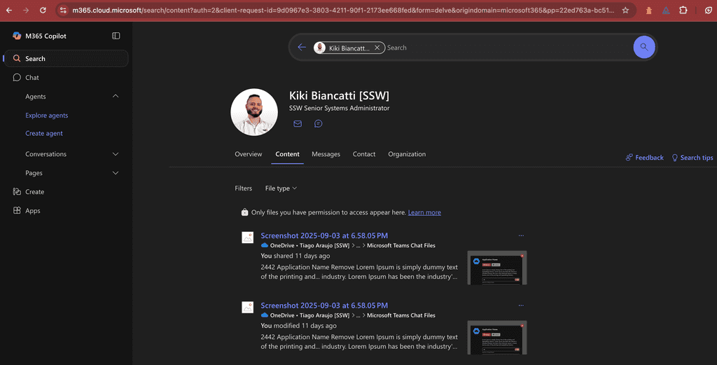 copilot recent files